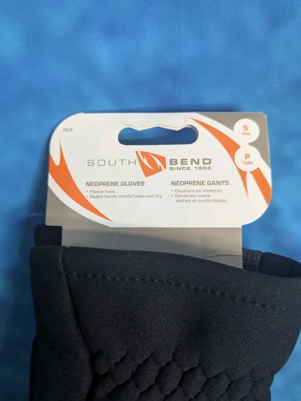 South Bend Fleece Lined Neoprene Gloves Black Small NWT